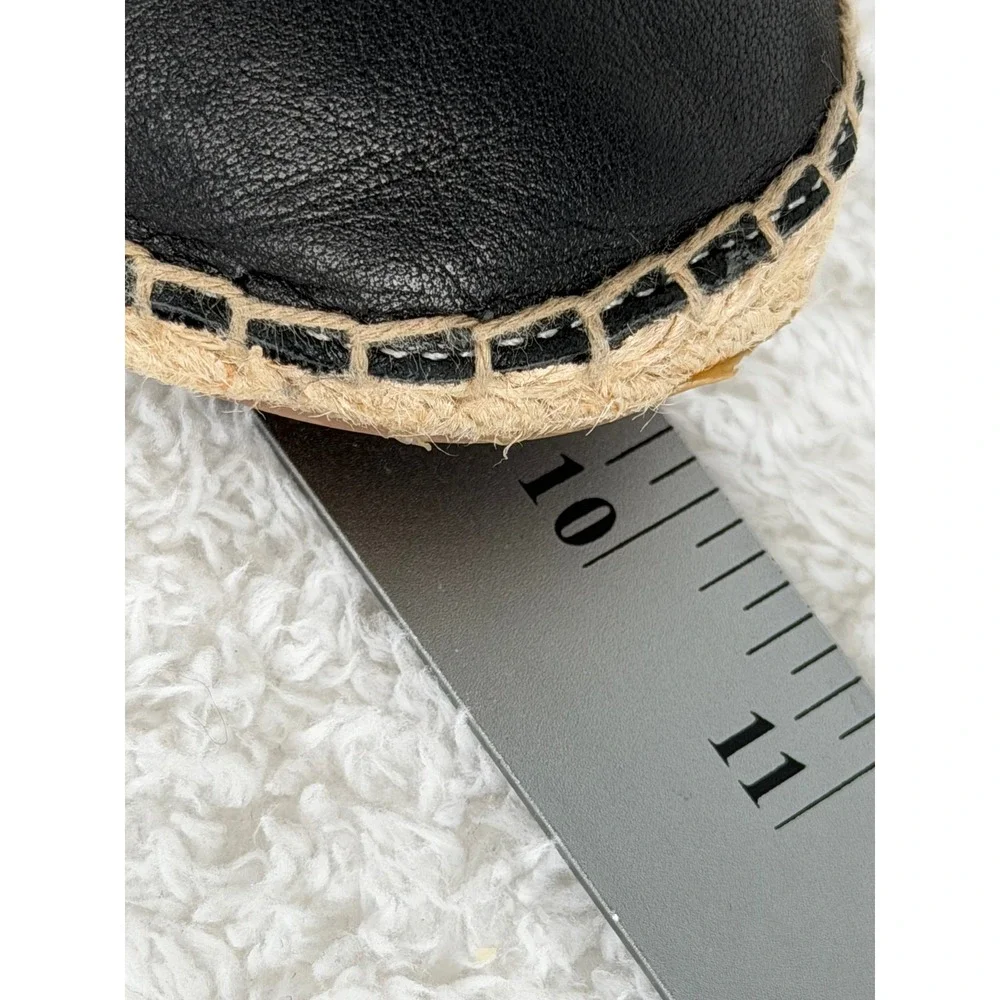 Talbots Espadrilles Women 6.5‎ White Black Quilted Leather Cap Toe Flats